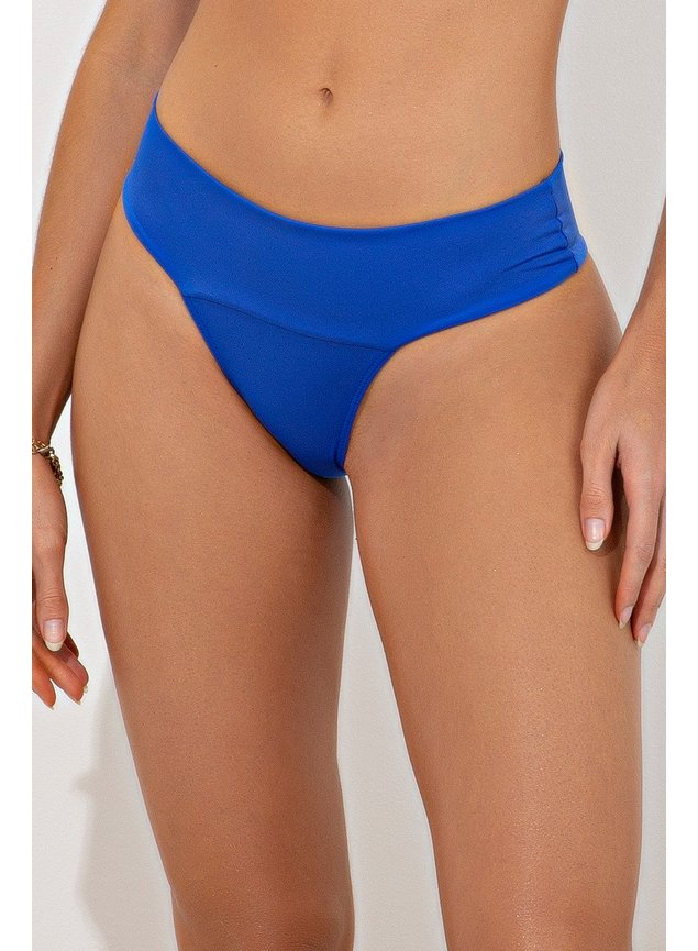 Calcinha Biquíni Cós Duplo Azul Cobalto