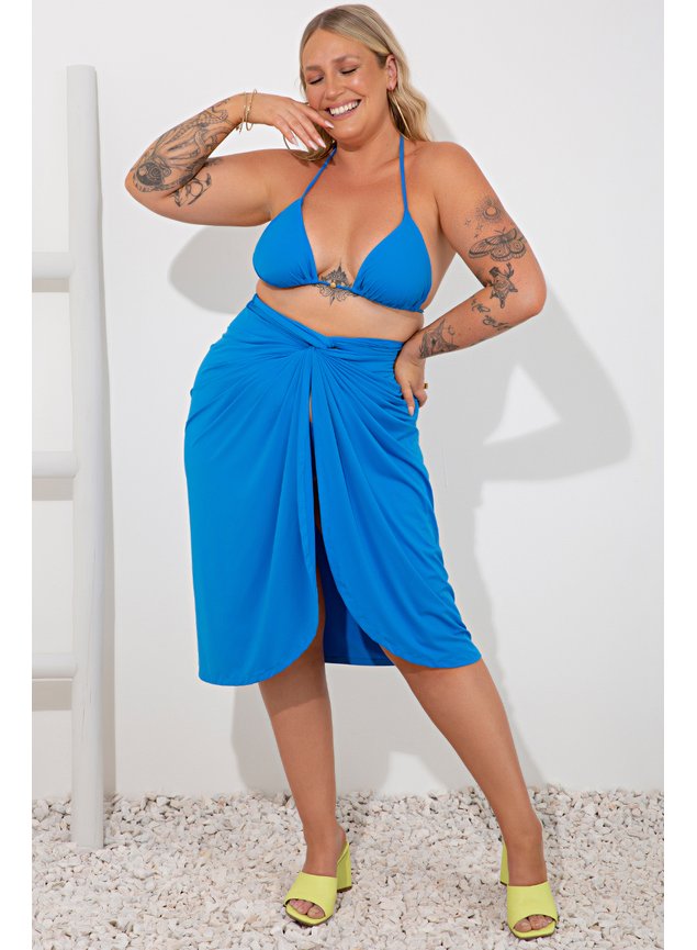 Saída De Praia Saia Pareô Canga Saia Curta Crepe Saia Canga Canga